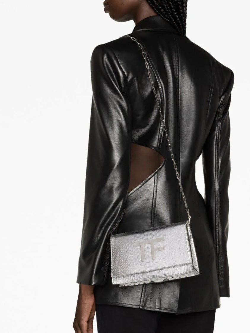 Tom Ford Tf Disco Silver Python Bag
