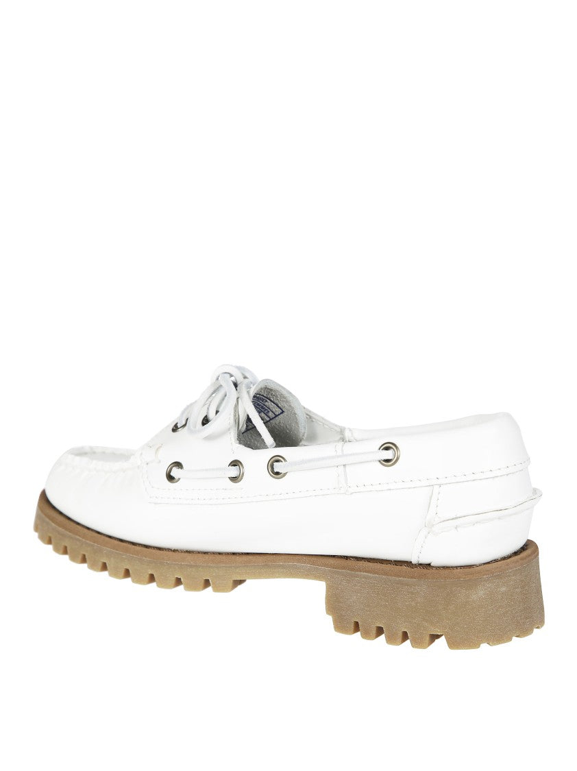 Sebago White Range Tale Leather Boat Shoes