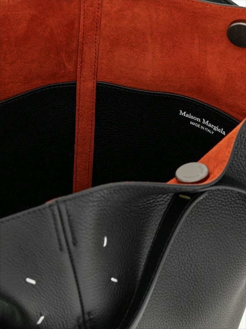 Maison Margiela Structured Black Calf Leather Tote Bag