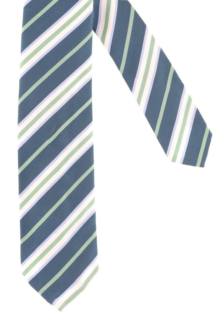 Finamore Cotton-Silk Regimental Stripe Tie