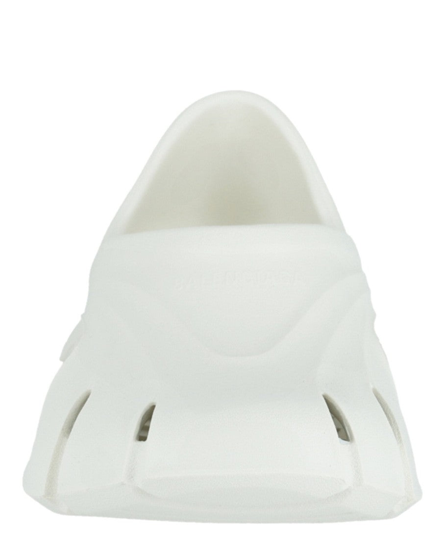Balenciaga Sculpted White Molded Clogs With Ventilation Cutouts