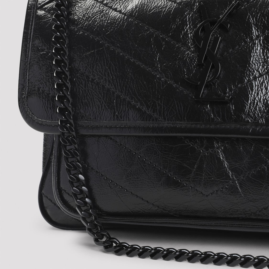 Saint Laurent Niki Medium Black Calf Leather Shoulder Bag