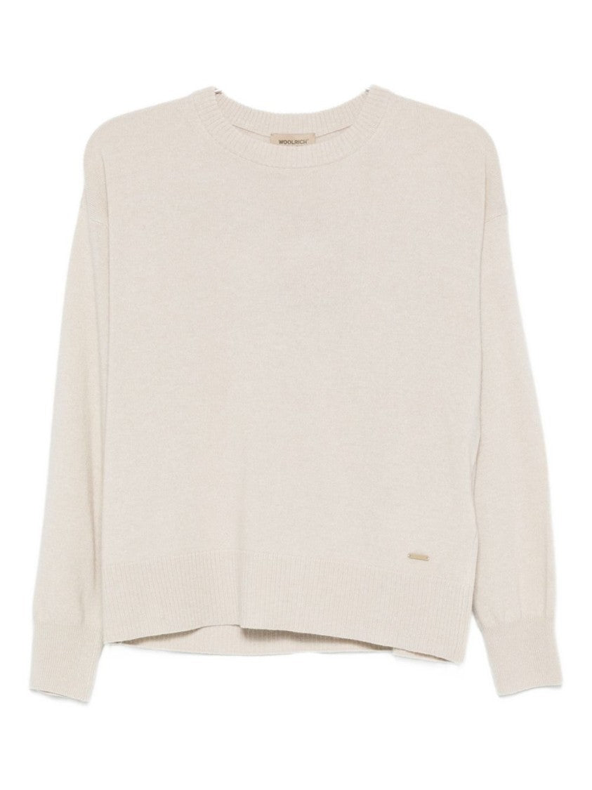 Woolrich Beige Relaxed Fit Sweater With Ribbed Details