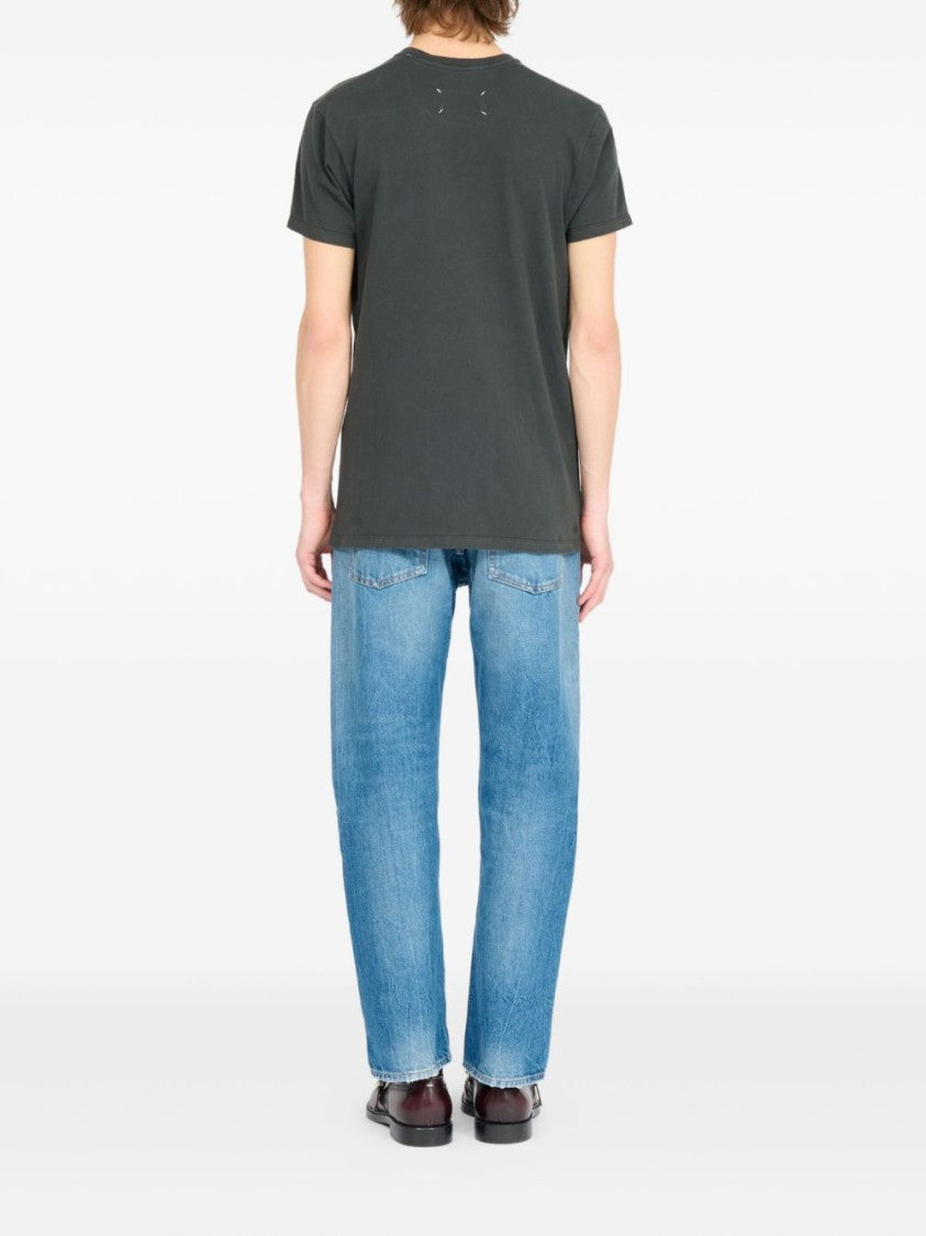 Maison Margiela Gray Cotton T-Shirt With Rectangular Patch