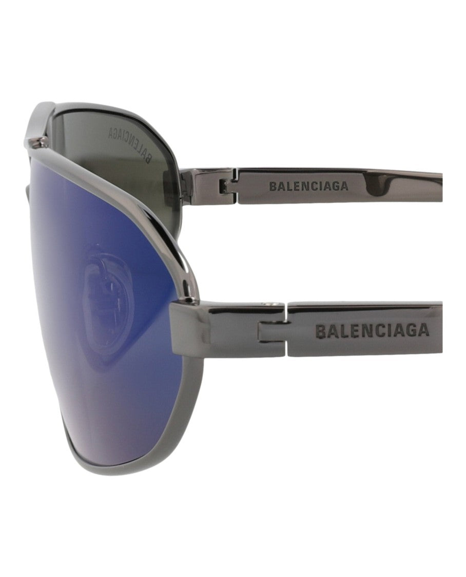 Balenciaga Shield-Frame Metal Sunglasses
