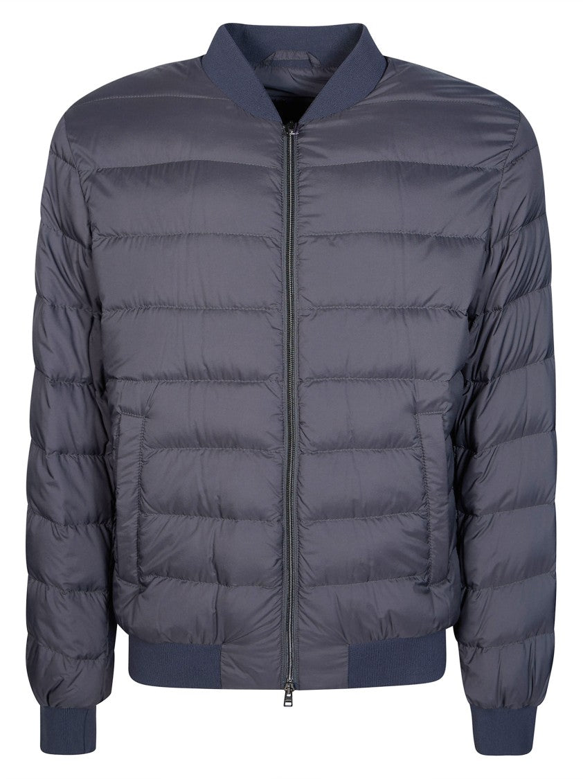 Herno Quilted Ribbed Trim Down Bomber Jacket