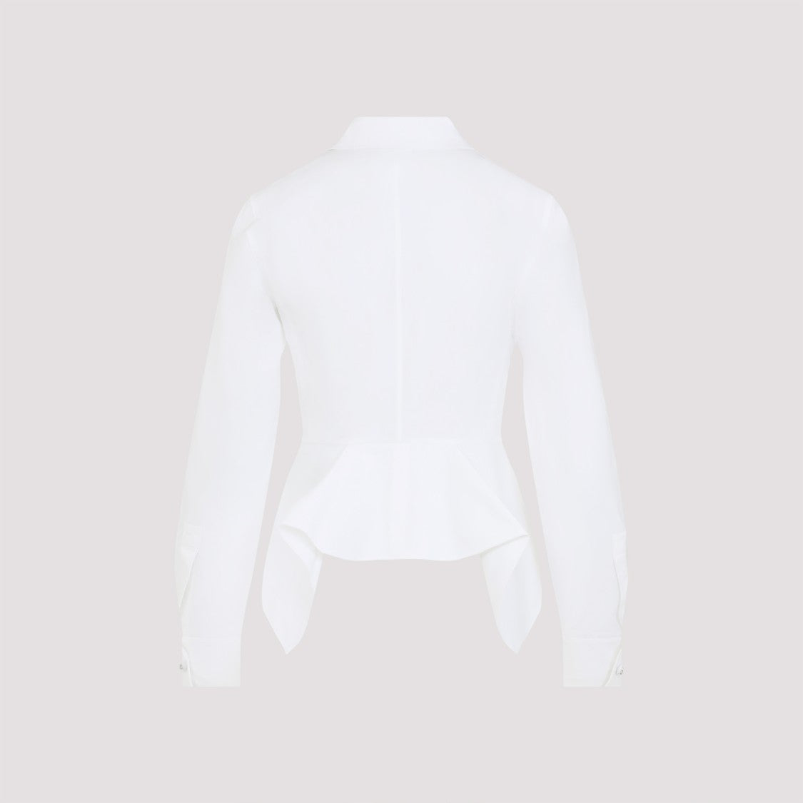 Max Mara Peplum Hem White Shirt With Tailored Silhouette
