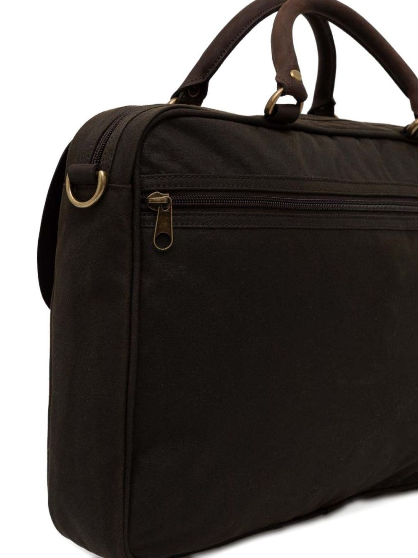 Barbour Waxed Canvas Leather Briefcase