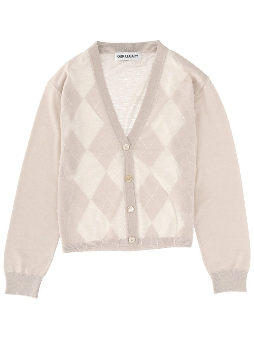 Our Legacy Multicolor Argyle Cropped Cardigan