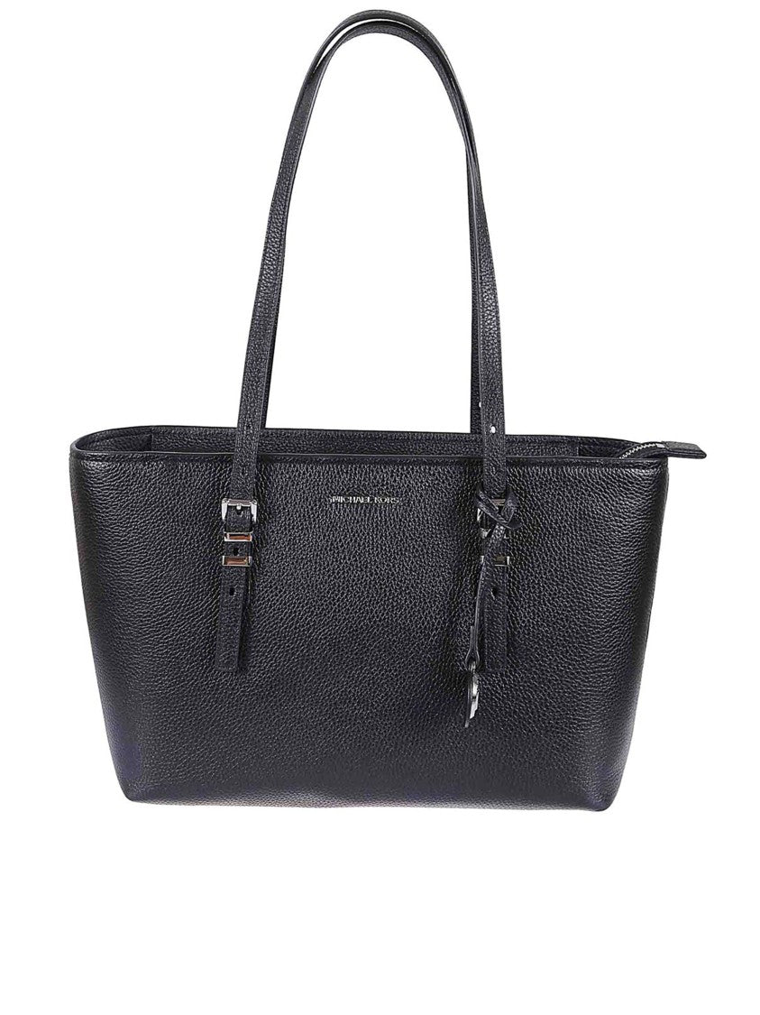 Michael Kors Black Rectangular Pebbled Leather Tote Bag