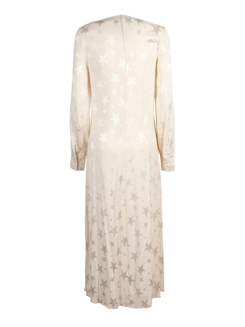 Shirt A Porter Star Pattern Gathered Midi Dress