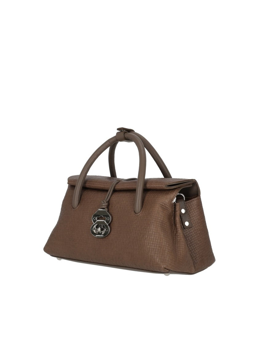 Zanellato Srl Structured Textured Leather Shoulder Bag