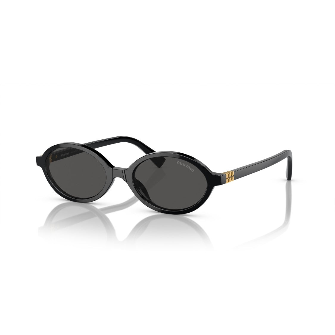 Miu Miu 0Mu 04Zs Oval-Frame Black Acetate Sunglasses