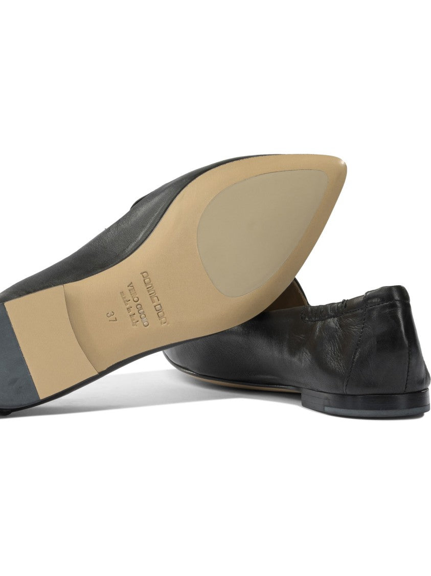 Pomme D'or Pointed Toe Black Calf Leather Loafers