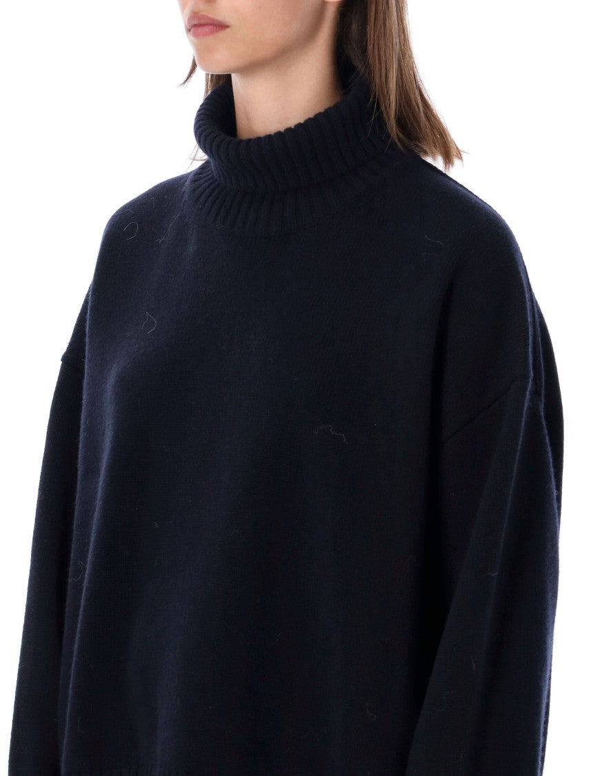 Soeur Merino Wool Oversized Knit Crewneck Sweater