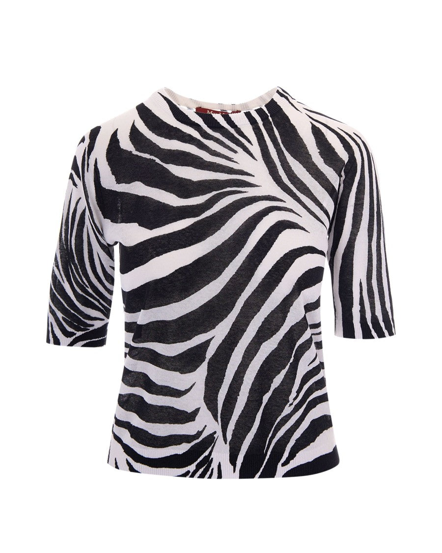 Max Mara Animal Print Three-Quarter Sleeve T-Shirt