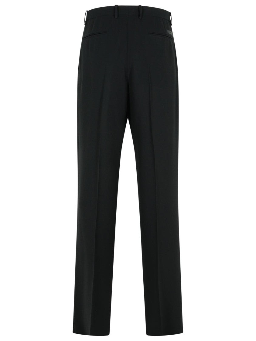 Versace Black Virgin Wool Blend Patalone