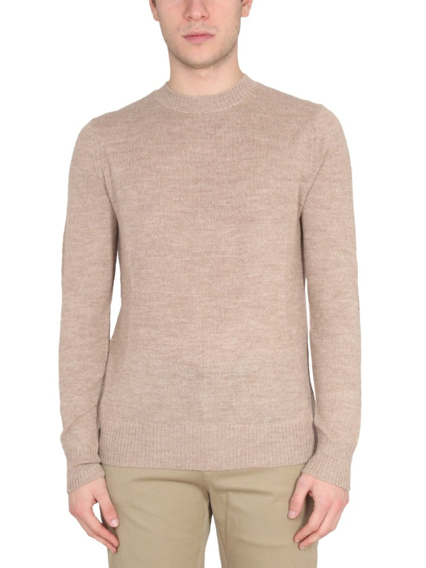 Ballantyne Cross-Neck Ribbed Knit Sweater