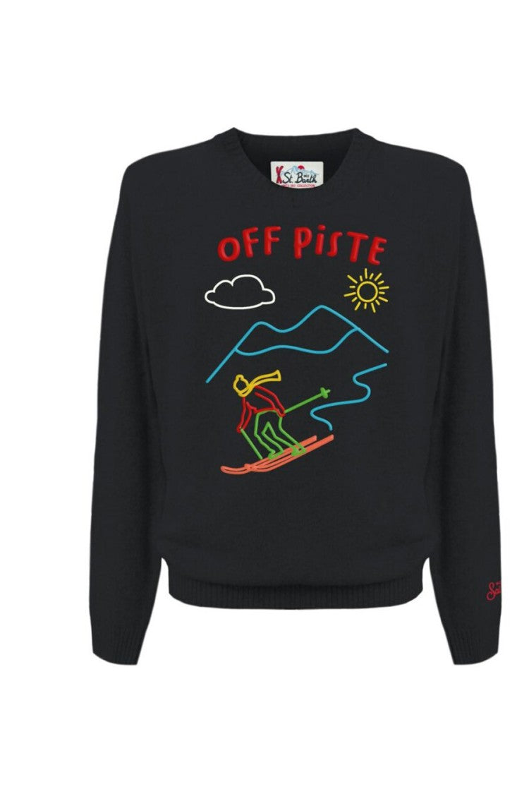 Mc2 Saint Barth Black Wool-Blend Sweater