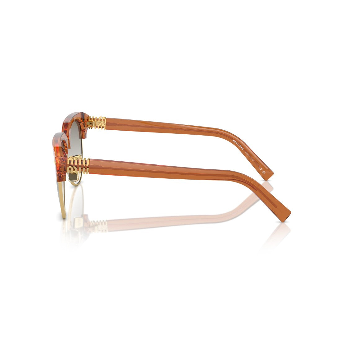 Miu Miu 0Mu 09Zs Translucent Amber Acetate Sunglasses