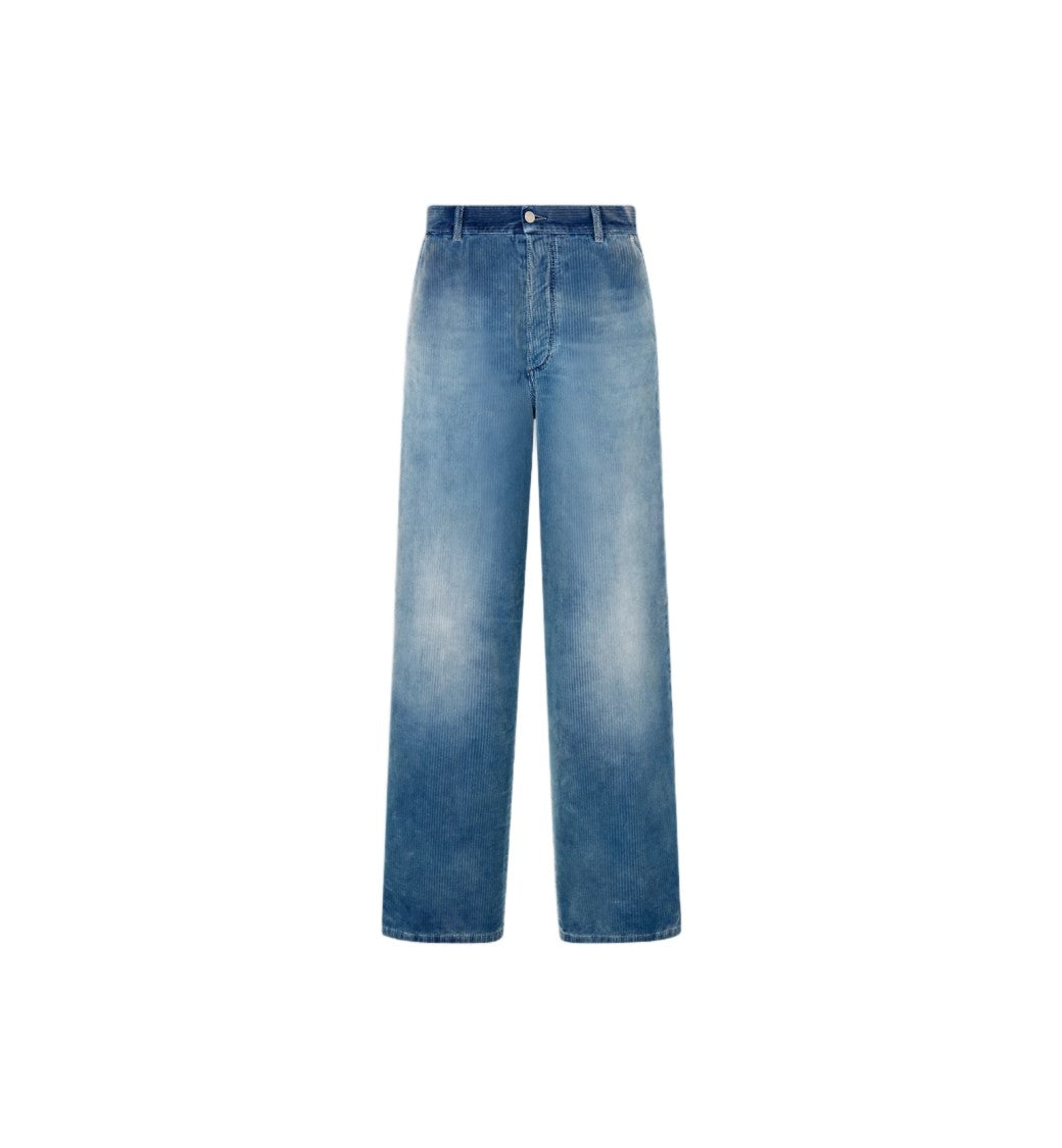 Christian Dior Wide-Leg Faded Blue Denim Jeans
