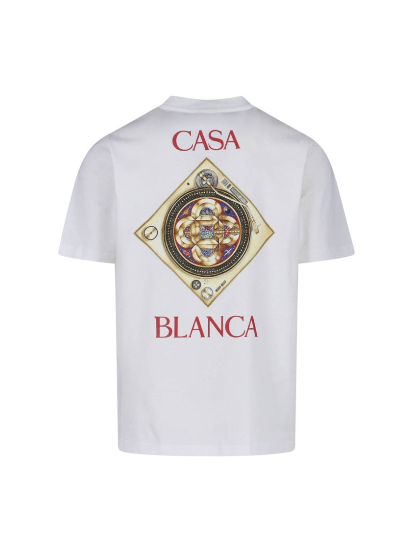 Casablanca Minimalist Organic Cotton T-Shirt With Graphic Logo