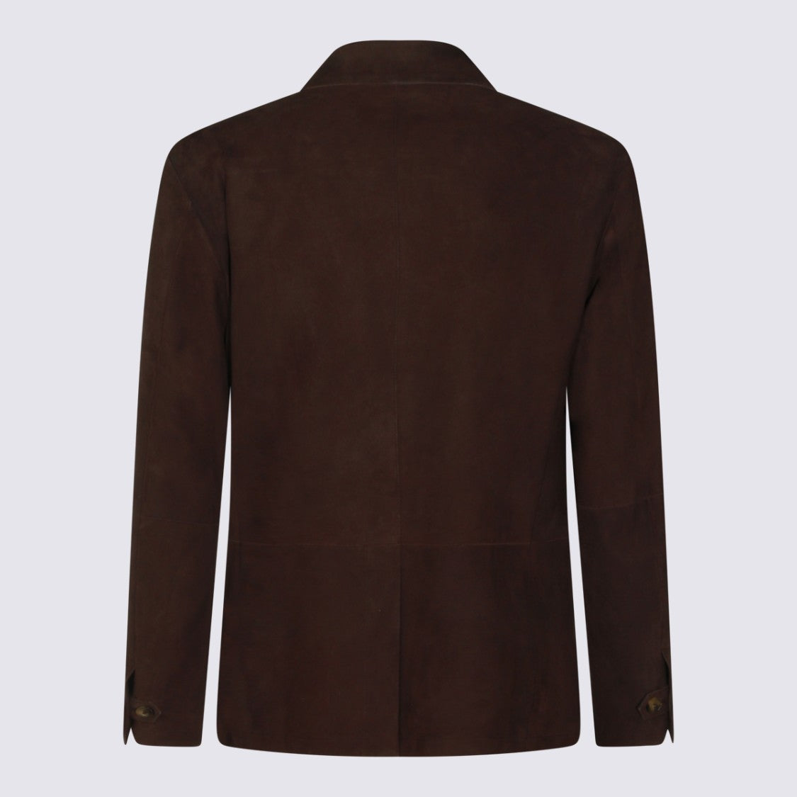 Canali Rich Dark Brown Suede Jacket With Tailored Fit