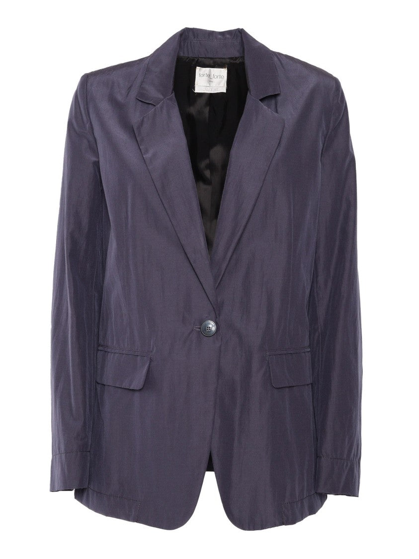 Forte Forte Boxy Taffeta Jacket With Single Button Closure