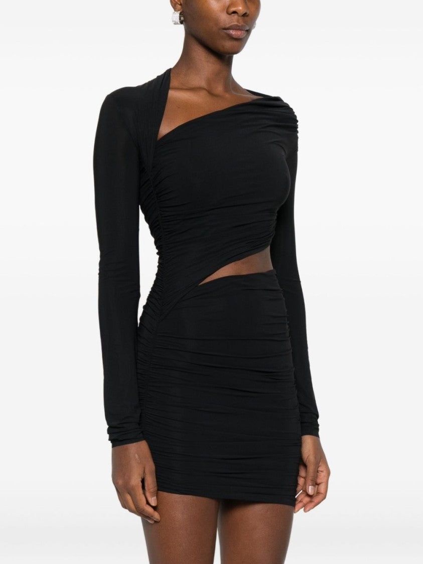 Amazuin Asymmetrical Mini Dress With Cut-Out Waist