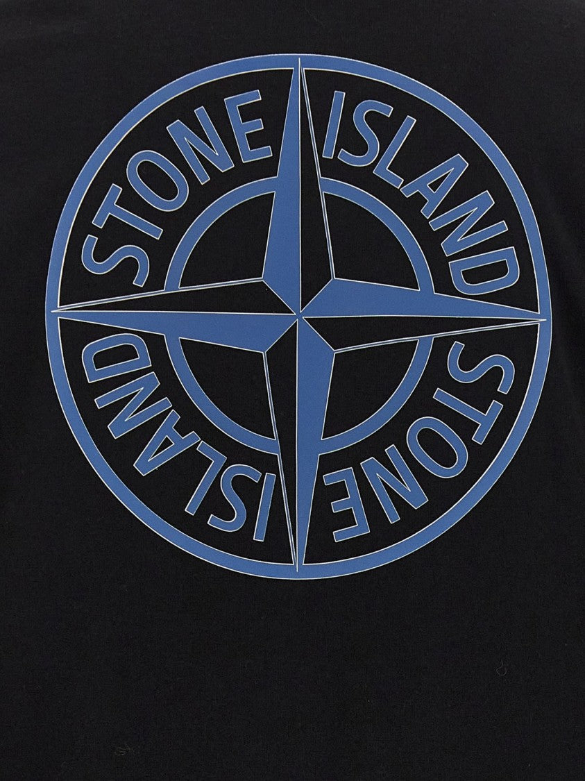 Stone Island Short-Sleeved Cotton T-Shirt With Centered Logo