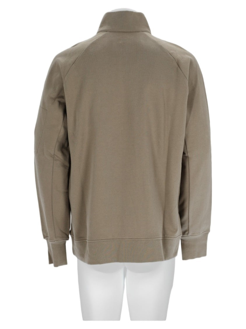 C.P. Company Grey High-Collar Half-Zip Cotton Sweatshirt