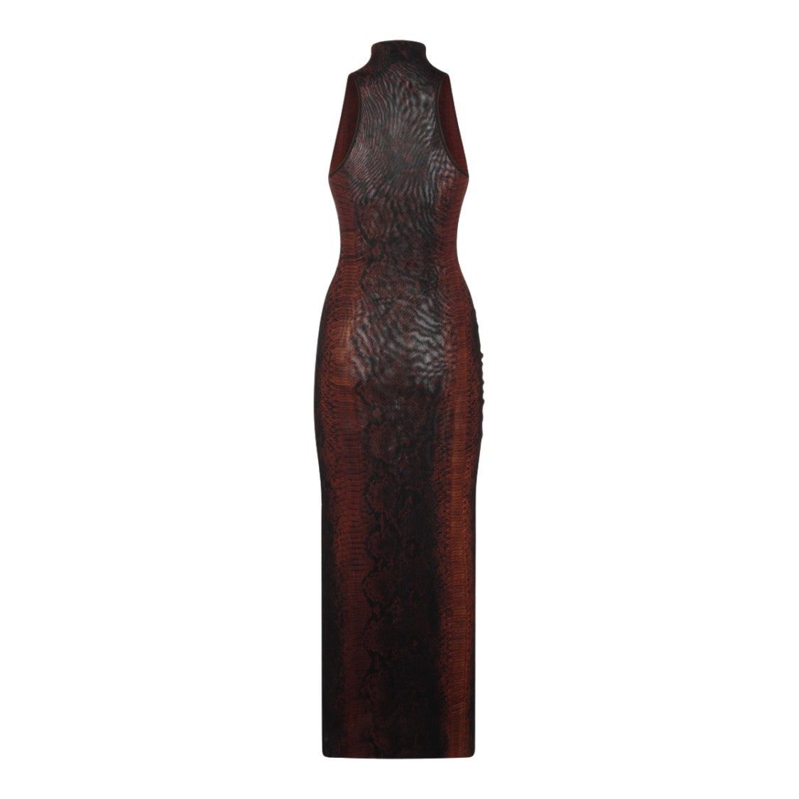Jean Paul Gaultier Textured Snake-Skin Maxi Dress With High Neckline