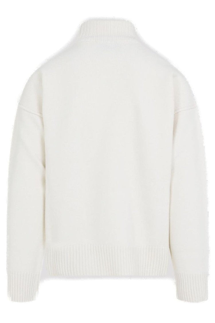 Ami Fitted Turtleneck Shirt In Fine Wool With High Neckline