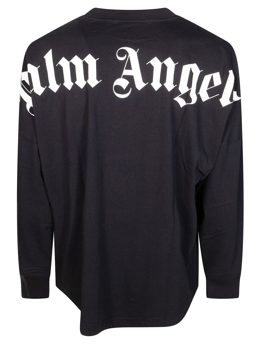 Palm Angels Relaxed Fit Long-Sleeve Tee With Gothic Logo Detail