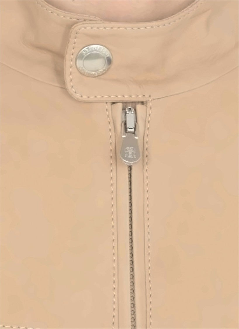 Brunello Cucinelli Smooth Leather Bomber Jacket With Knit Sleeves