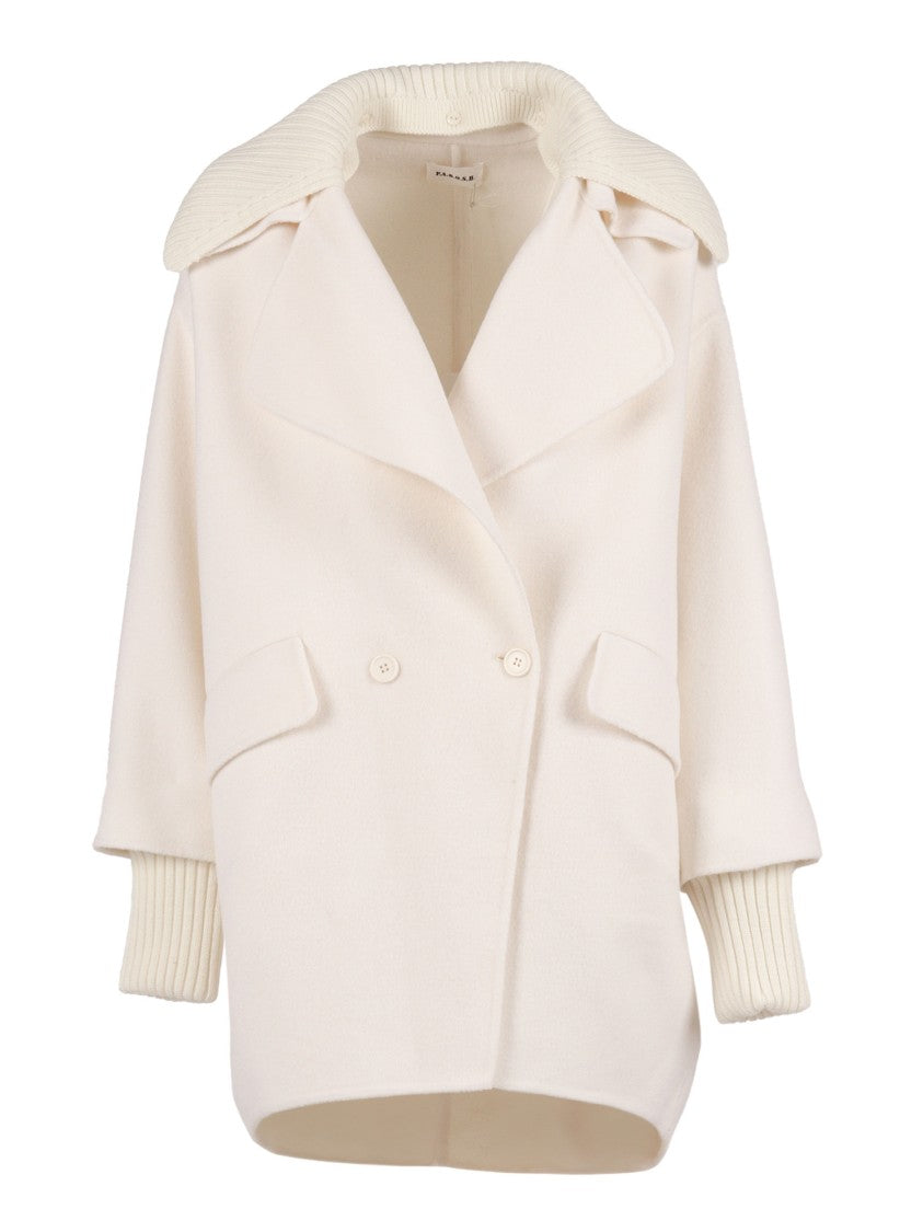 P.A.R.O.S.H. Double-Breasted Tailored Wool Coat With Wide Lapels