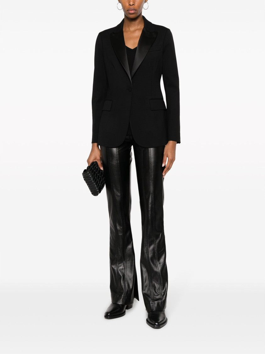 P.A.R.O.S.H. Black Tailored Textured Wool Blend Blazer