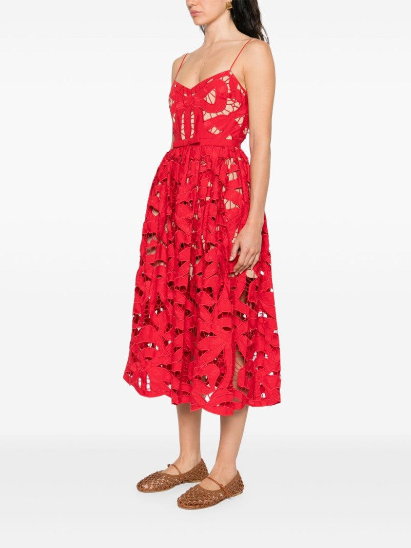 Self-Portrait Intricate Cut-Out Midi Dress With Removable Belt