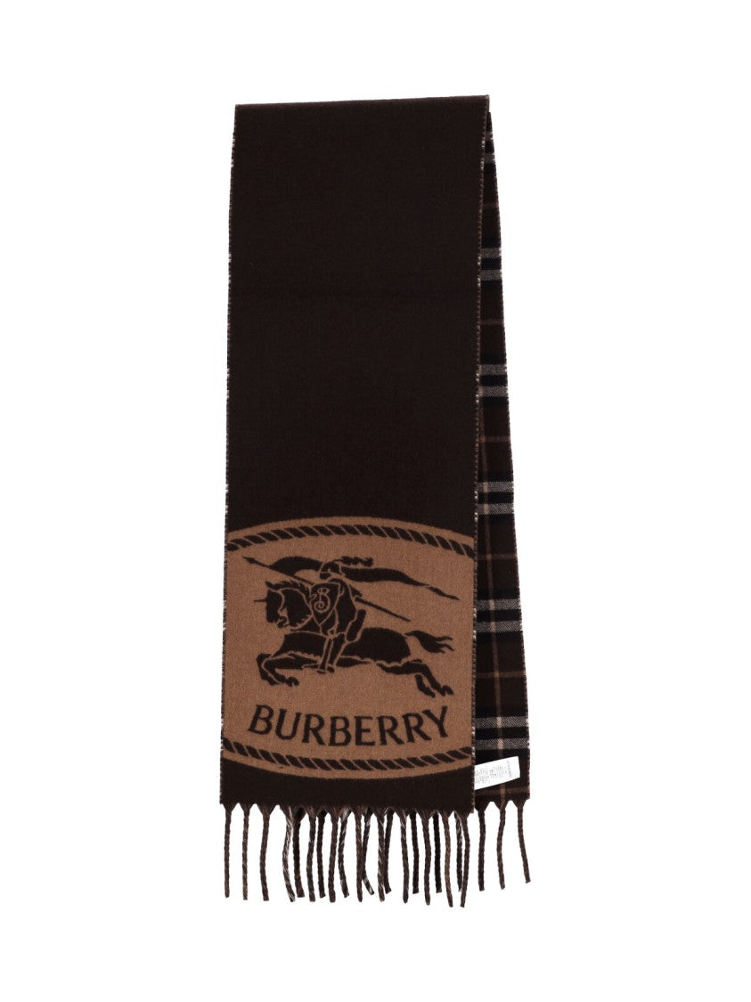 Burberry Reversible Cashmere Scarf With Check Pattern