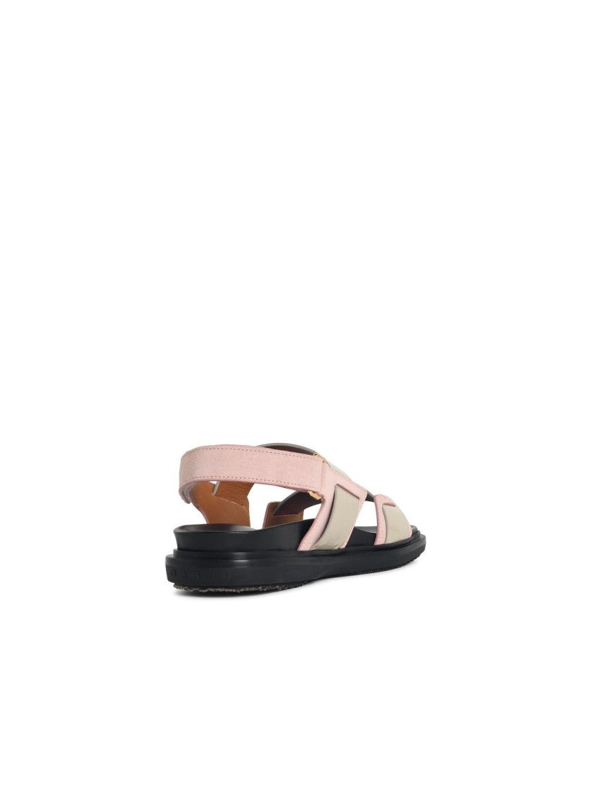 Marni 'Fussbett' Pink Leather Sandals