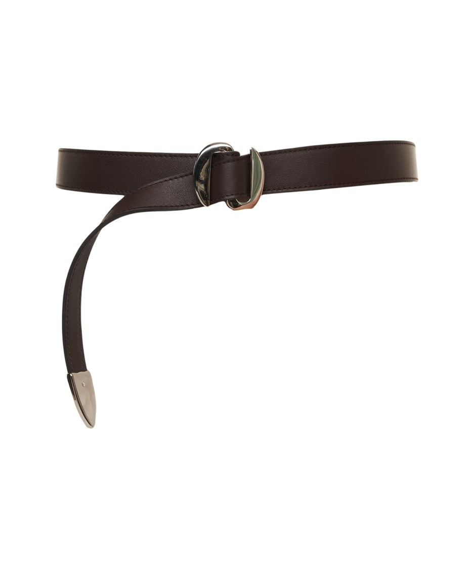 Orciani Smooth Leather Belt With D-Shaped Buckle And Stylish Loop