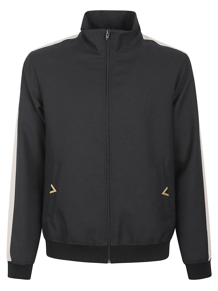 Valentino Garavani Black Knit Sweater With Zip Front