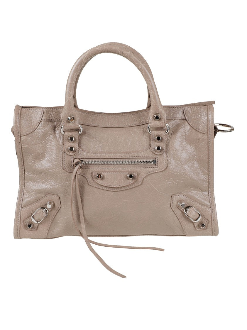 Balenciaga Textured Handbag With Braided Detailing And Zip Pocket