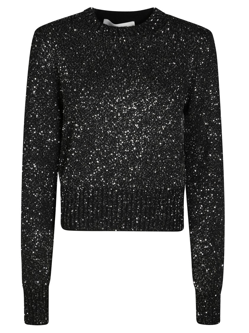 Golden Goose Cropped Knit Top With Sparkling Texture