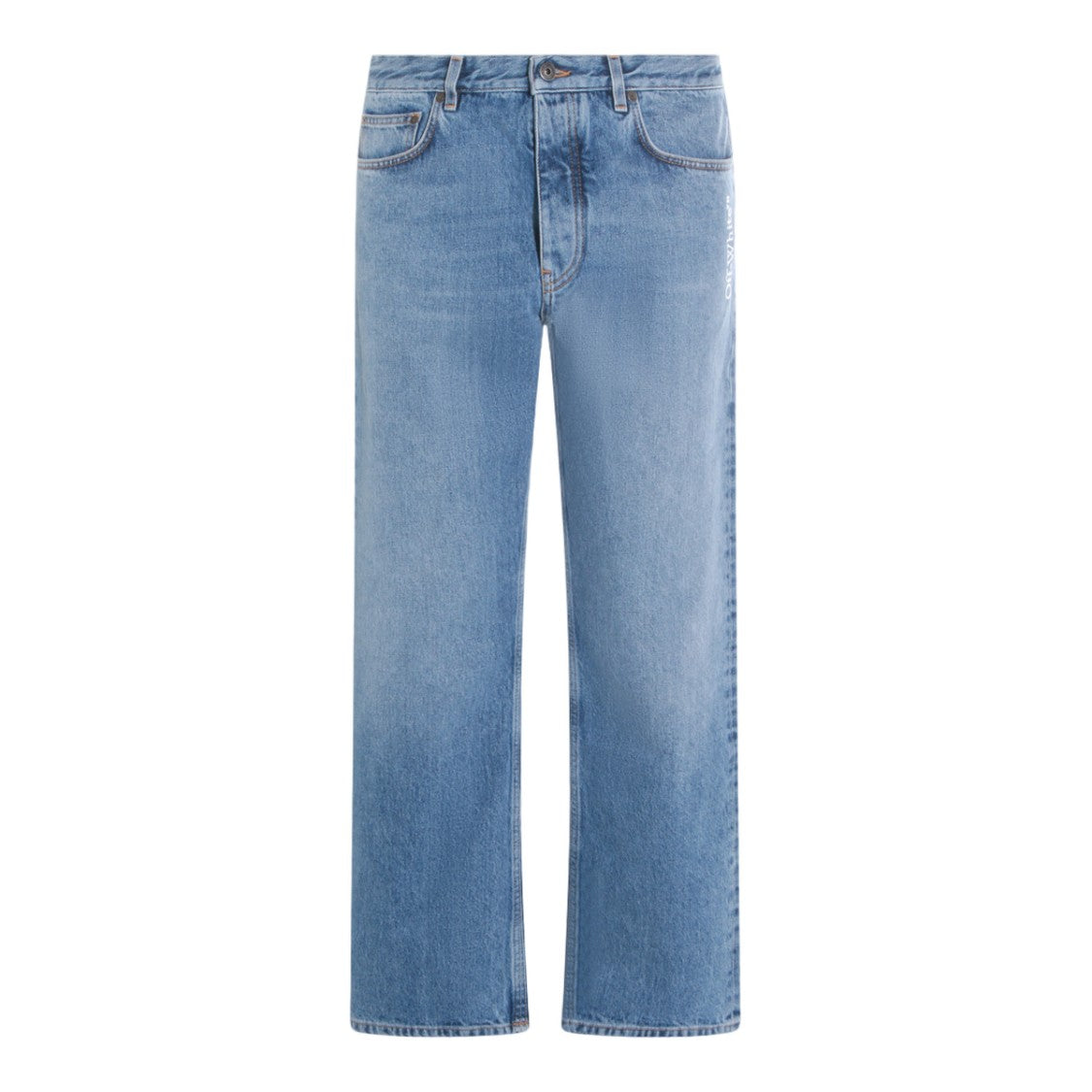 Off-White Straight-Leg Denim Jeans With Distinctive Arrow Graphic