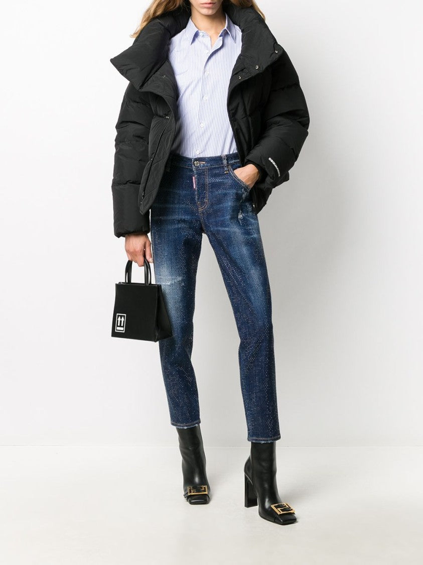 Dsquared2 Studded Cropped Skinny-Fit Jeans