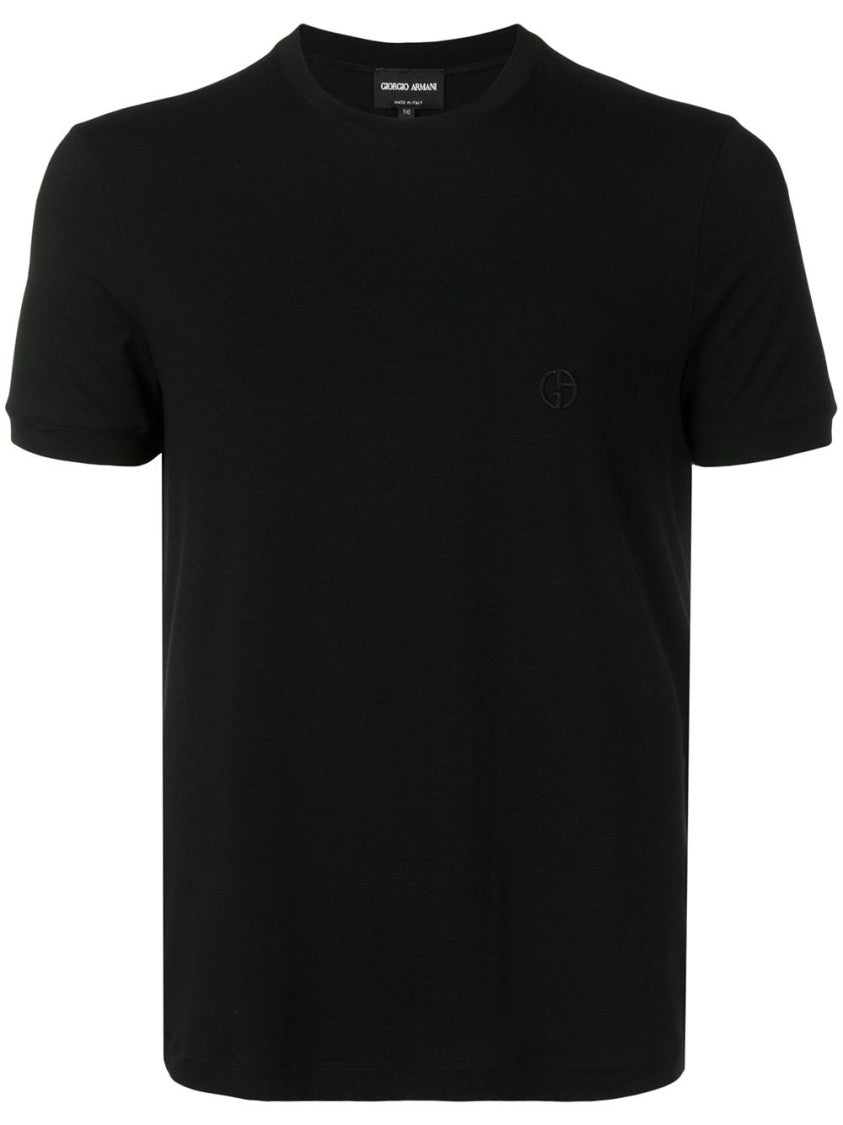 Giorgio Armani Short-Sleeve T-Shirt With Subtle Embroidered Logo