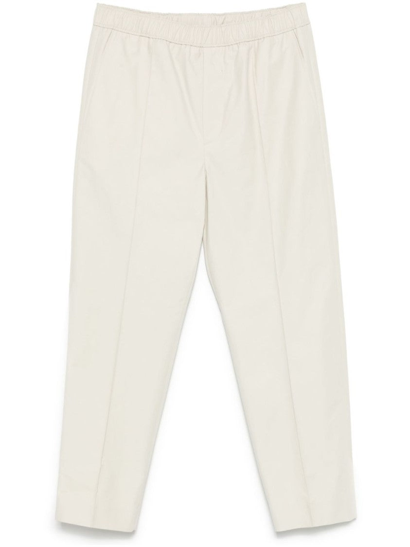 Lanvin Light Beige Elasticated Drawstring Cotton Trousers
