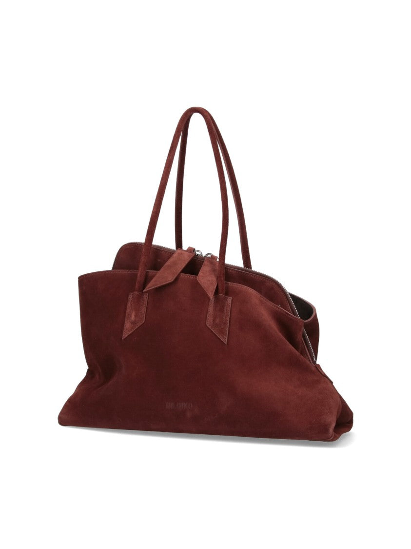 The Attico "La Passeggiata" Medium Shoulder Bag – Brown Suede