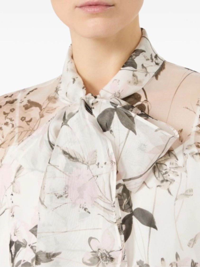 Max Mara White Blouse With Concealed Button Placket